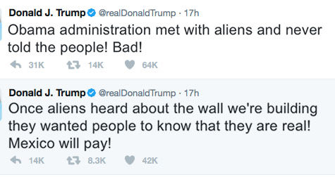 President confirms the existence of aliens