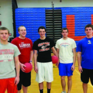 Jacob  Riehl, sophomore computer science major, Zac Jensema, sophomore criminal justice major, Alex Highbec, sophomore civil engineer major, Joe Stoffel, sophomore mechanical engineer major and Matt Bautch, freshman building construction management major placed first at the first annual Sigma Tau Gamma Dodgeball Tournament.  They are apart of the dodgeball club.