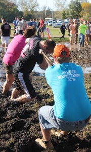 Porter Hall participated in the tug of war contest Monday in Memorial Park.
