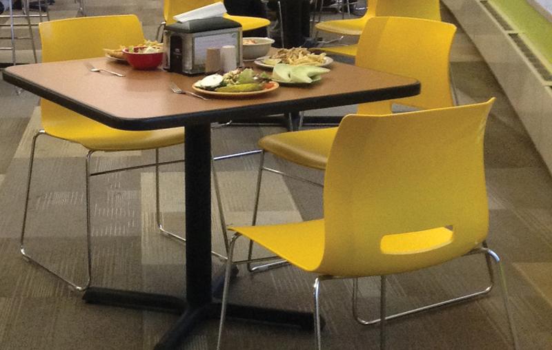 Seating was placed near the grills at Stations Dinning Hall in Bridgeway Commons to solve limited space problems. Dining Services intended to bring in more customers with the fine dining experience, but it cut sales by 80 percent. No one wants to eat a burger after watching someone cook it. Just saying.