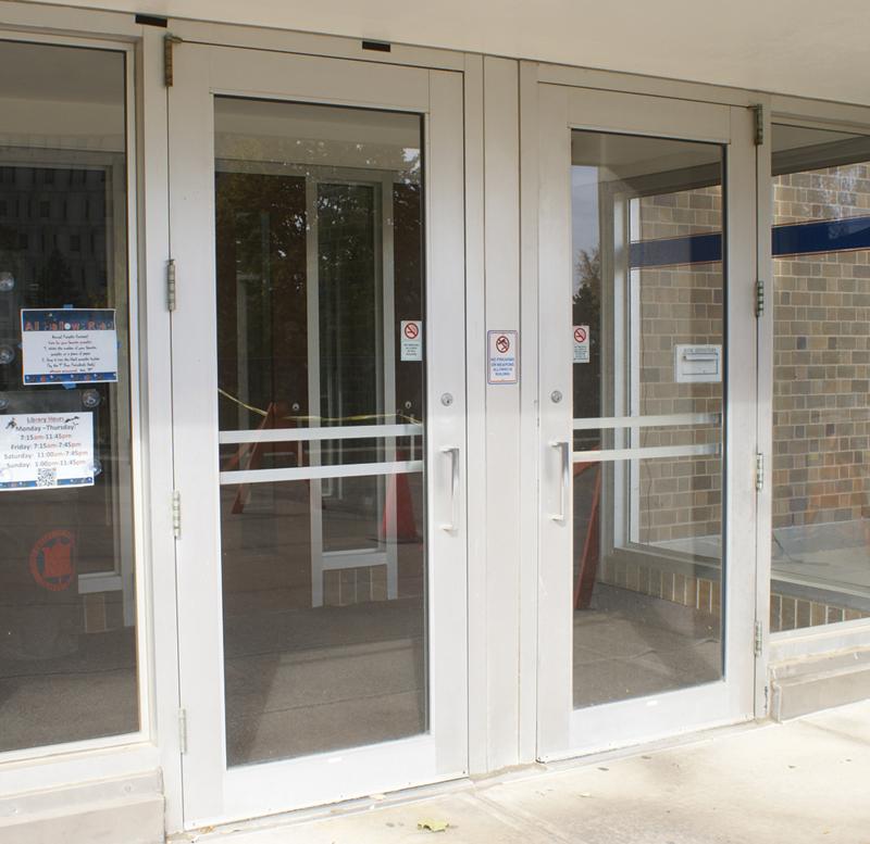 Karrmann Librarys south entrance was reopened after a student spoke to Student Senate leaders about the inconvenience it brought her and nearly 300 more students who signed a petition. 