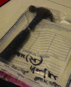 Students were shown the murder weapon in an evidence bag. 