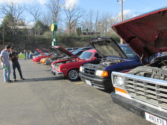At the Automotive Enthusiasts Club’s spring car show, 38 vehicles filled the Country Kitchen parking lot. AEC members worked on their vehicles throughout the semester in preparation of showcasing their hard work at the event. Members raised $195 total, which will help fund their club.