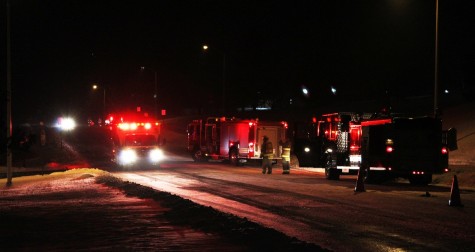 Emergency vehicles were visible from university parking lot 21.