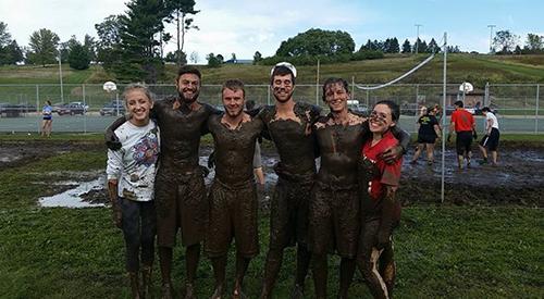 [Left to right] Devan Montgomery, junior psychology and Spanish double major, Bryce Kersher, senior civil engineering major, Jacob Kolb, junior business administration major, Thomas Coughlin, junior industrial engineering major, Brian Schlagenhaft, junior mechanical engineering major, and Megan Megan Georgeson, junior civil engineering major, participated together as team "Martin Gulls."