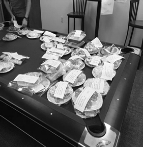 Plates of baked goods were offered to the winners at the Cake Walk.