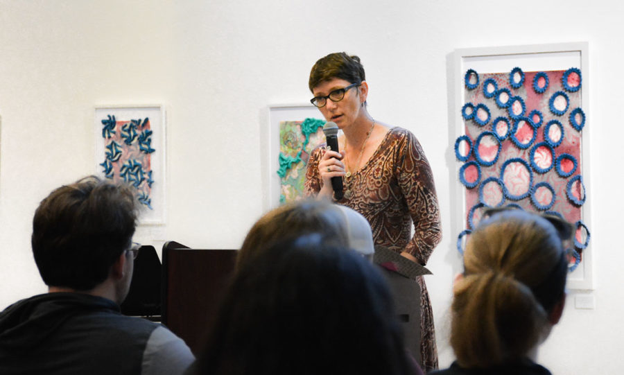 Madison local Rita Mae Reese performed some of her own poetry as well as a few poems from Flannery O’Connor at the Visiting Writers Reading Series on Oct. 4.