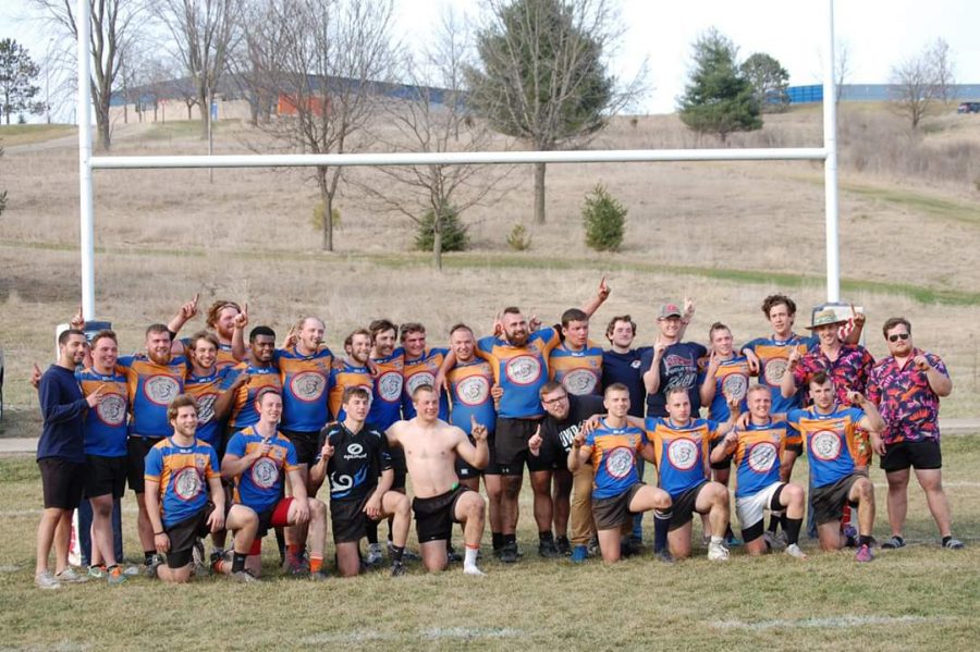 Kurt+Kravchuk+photo%0APictured+is+the+UW-Platteville+men%E2%80%99s+rugby+team+after+their+win+and+long+day+at+the+2019+Mudfest+tournament.