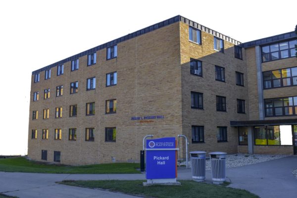 Pickard hall is one of the traditional halls at UW-Platteville. It was built in 1969 and had no mention of renvoation. Pickard Hall houses around 275 students. Each room is double occupancy, with approximately 60 people per floor, all students on each floor share a community bathroom and one kitchen. 